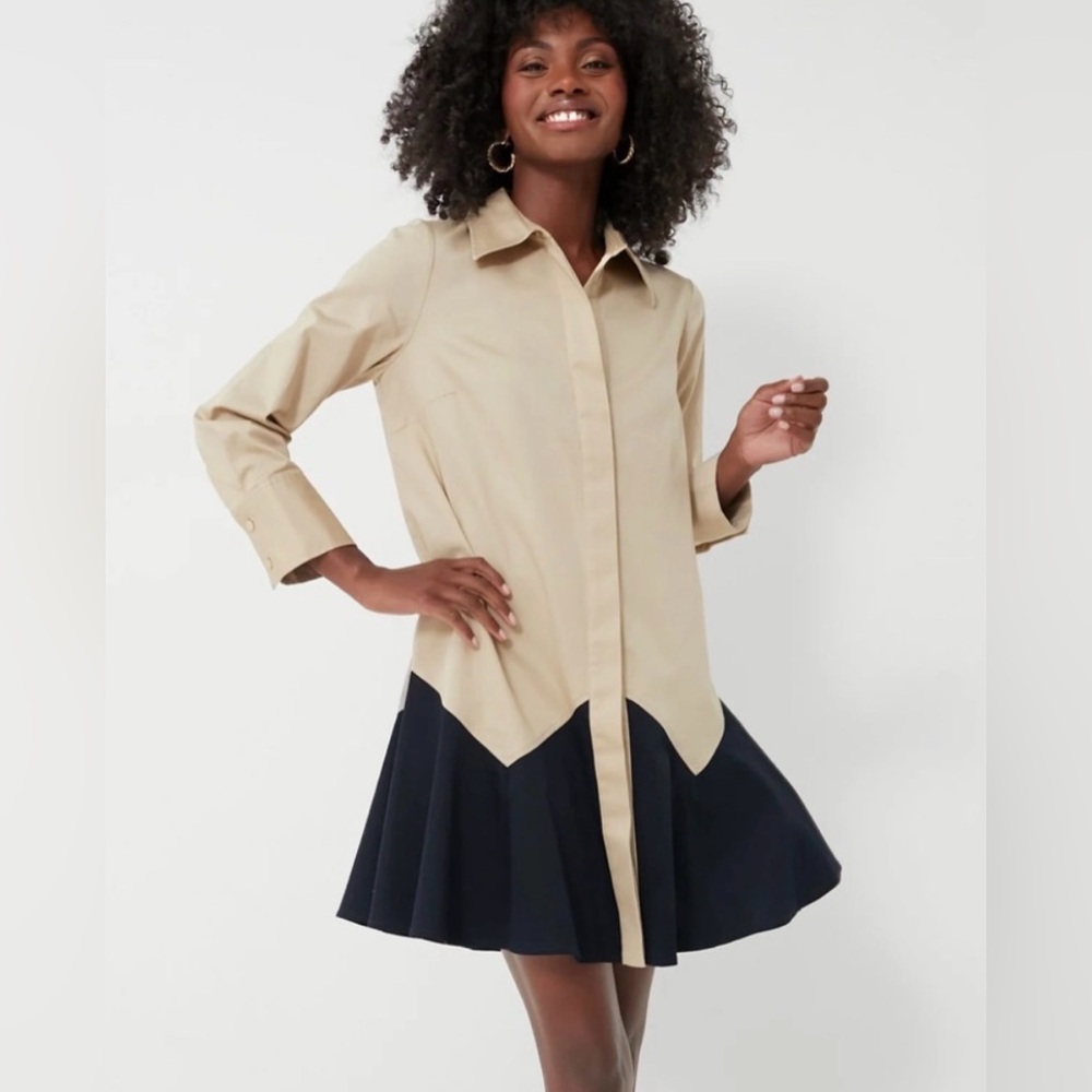Tuckernuck Sand Roux Mini Long Sleeve Collared Dress